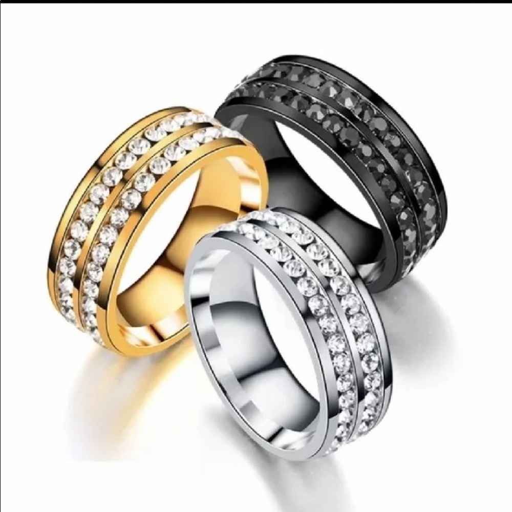 Silver Stainless Steel and CZ Ring - Picture 4 of 5